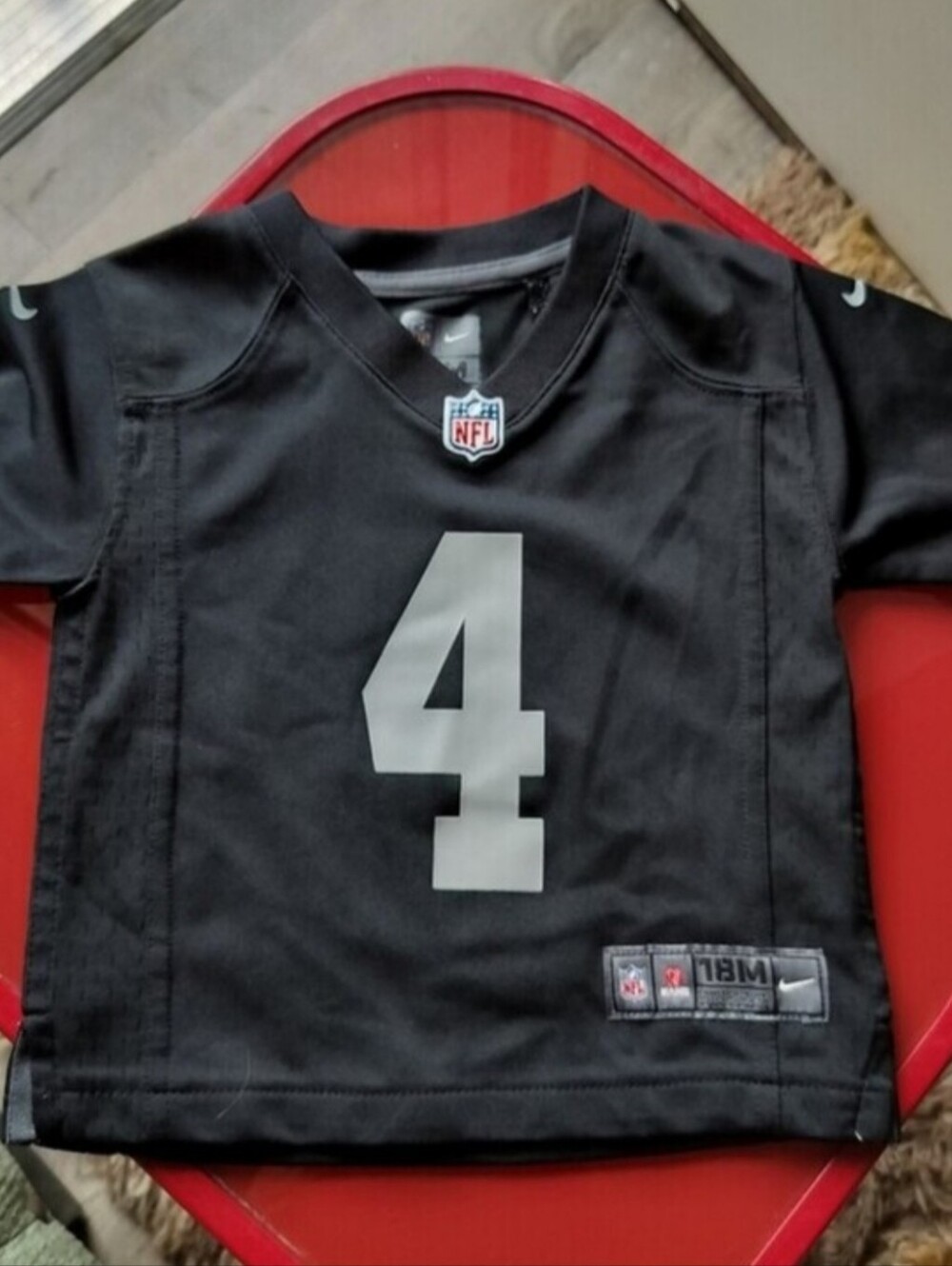 Nike Black Kids NFL Jersey Top with Gray Number 4